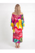 Hand Painted Rayon Off Shoulder Dress